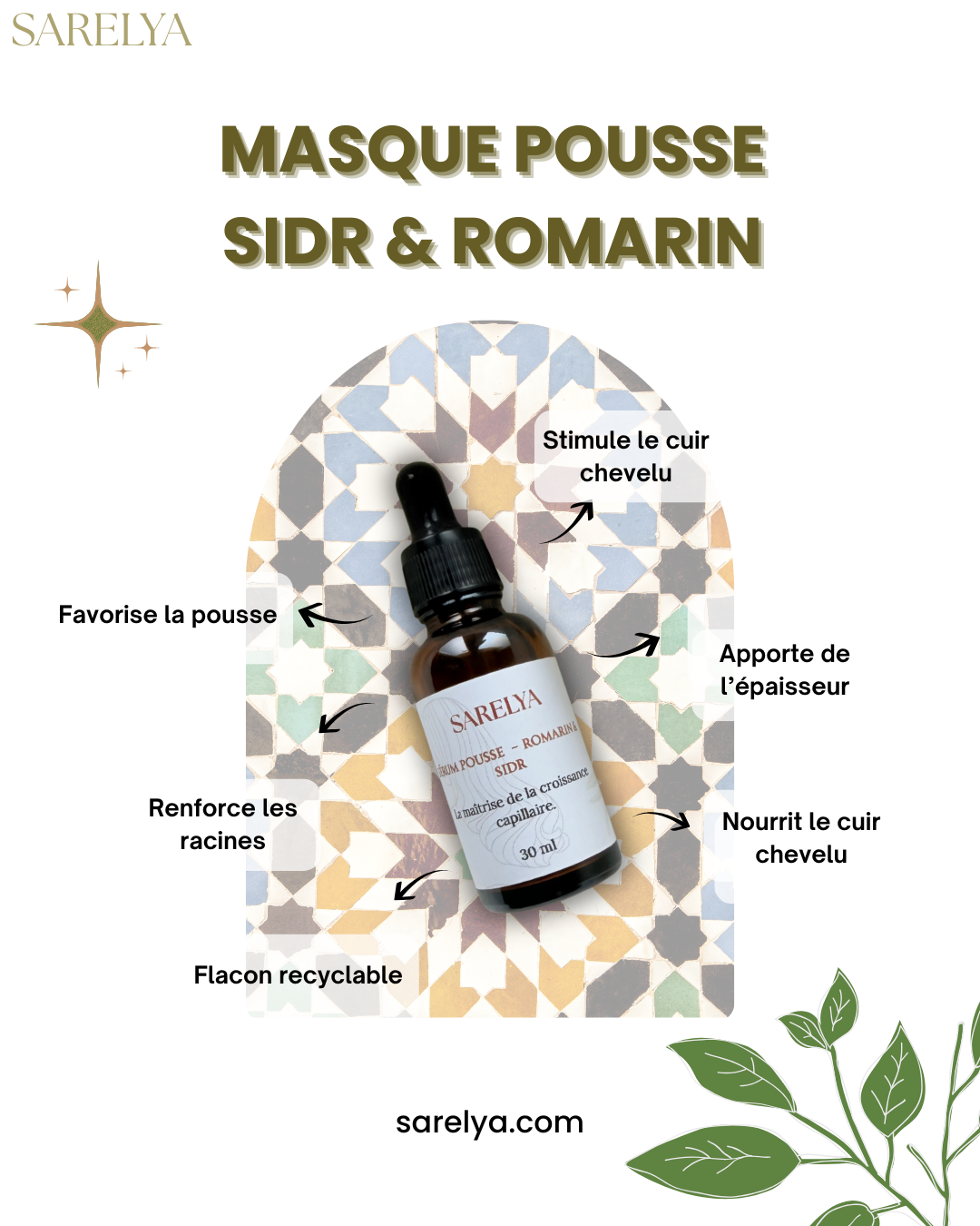 Sérum Pousse Sarélya – Romarin & Sidr
