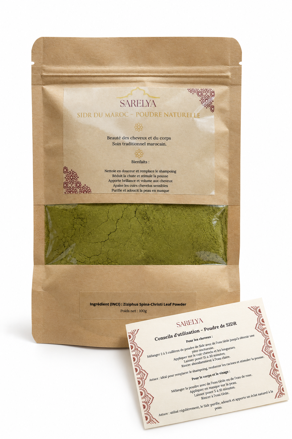 Poudre de Sidr Naturelle – Soin Pousse Cheveux & Corps