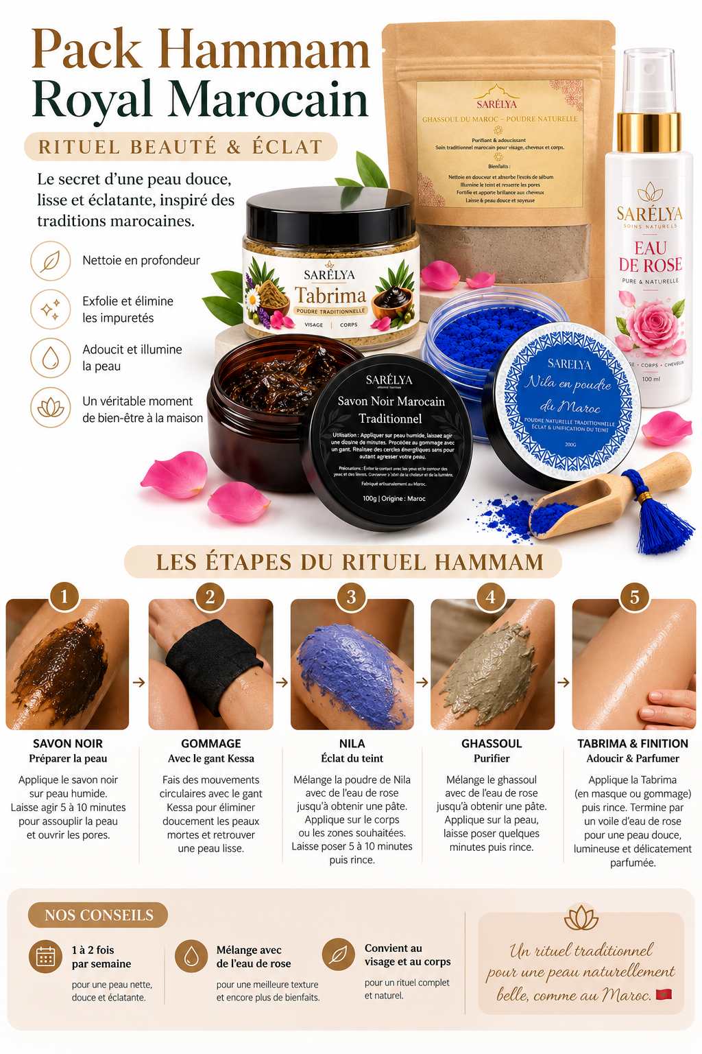 Pack Hammam Royal Marocain – Rituel Beauté & Éclat au Nila