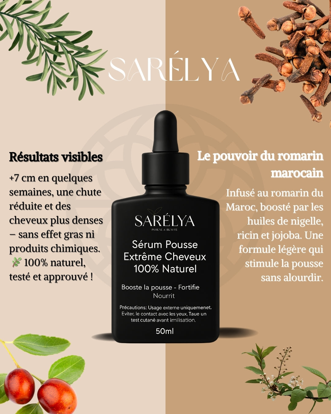 Sérum Pousse Sarélya – Romarin & Sidr
